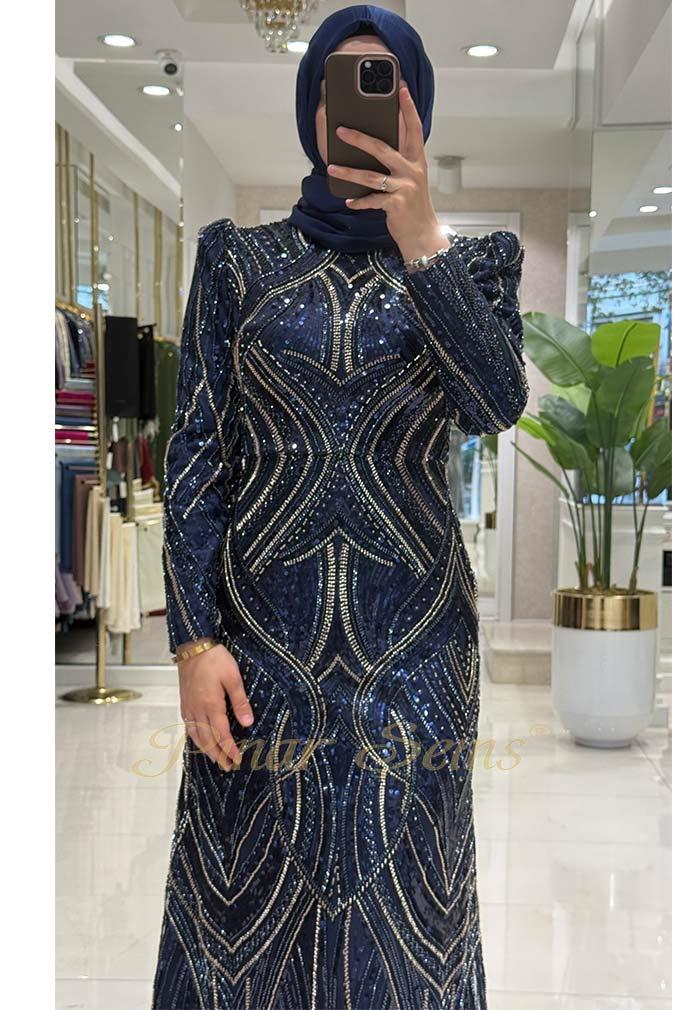 Pınar Şems Gökçe Abiye Lacivert