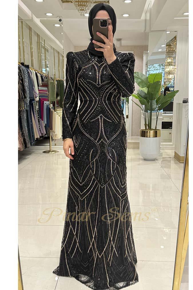 Pınar Şems Gökçe Abiye Siyah