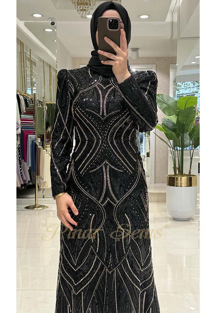 Pınar Şems Gökçe Abiye Siyah