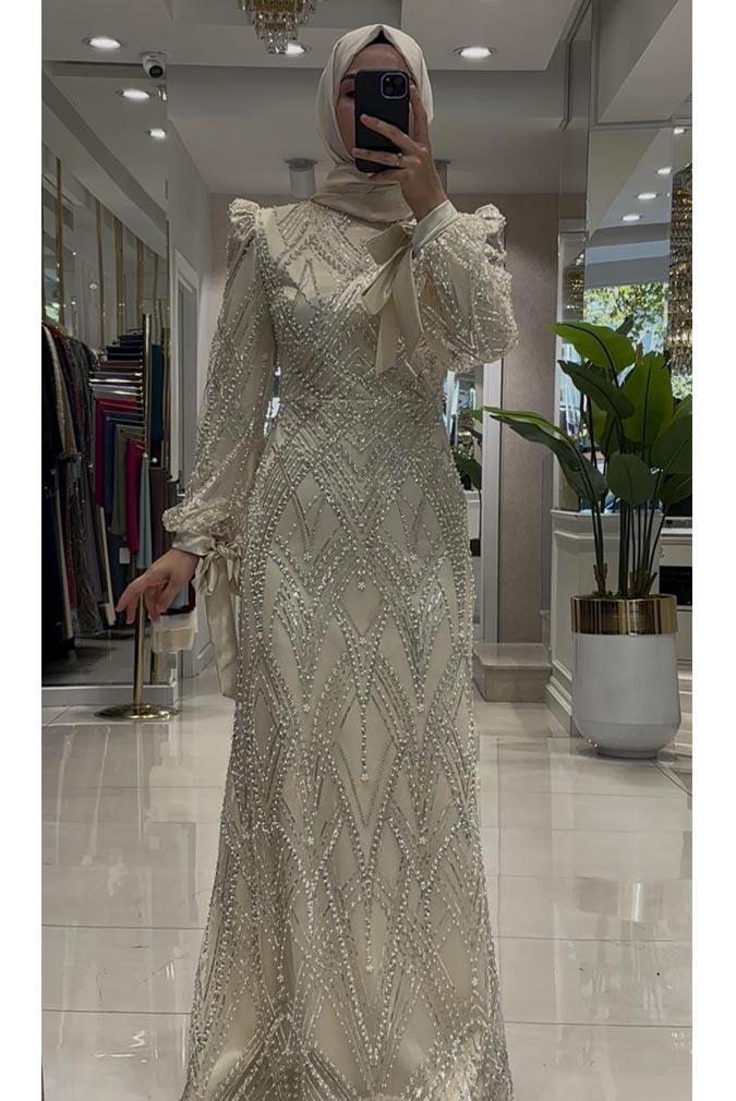 Pınar Şems İncili Ülkü Abiye Gold