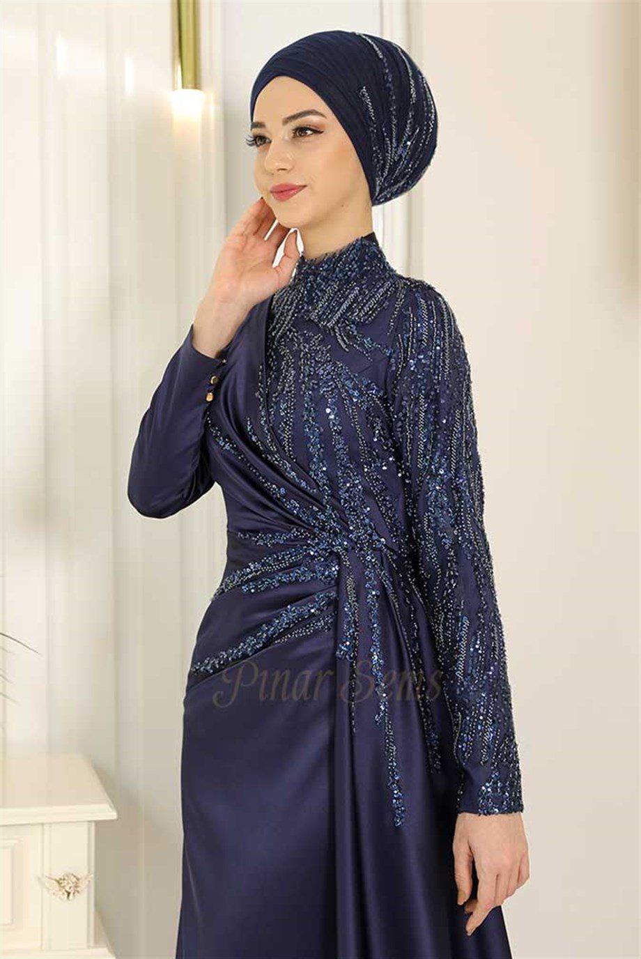 Pınar Şems Kristal Başlık Lacivert