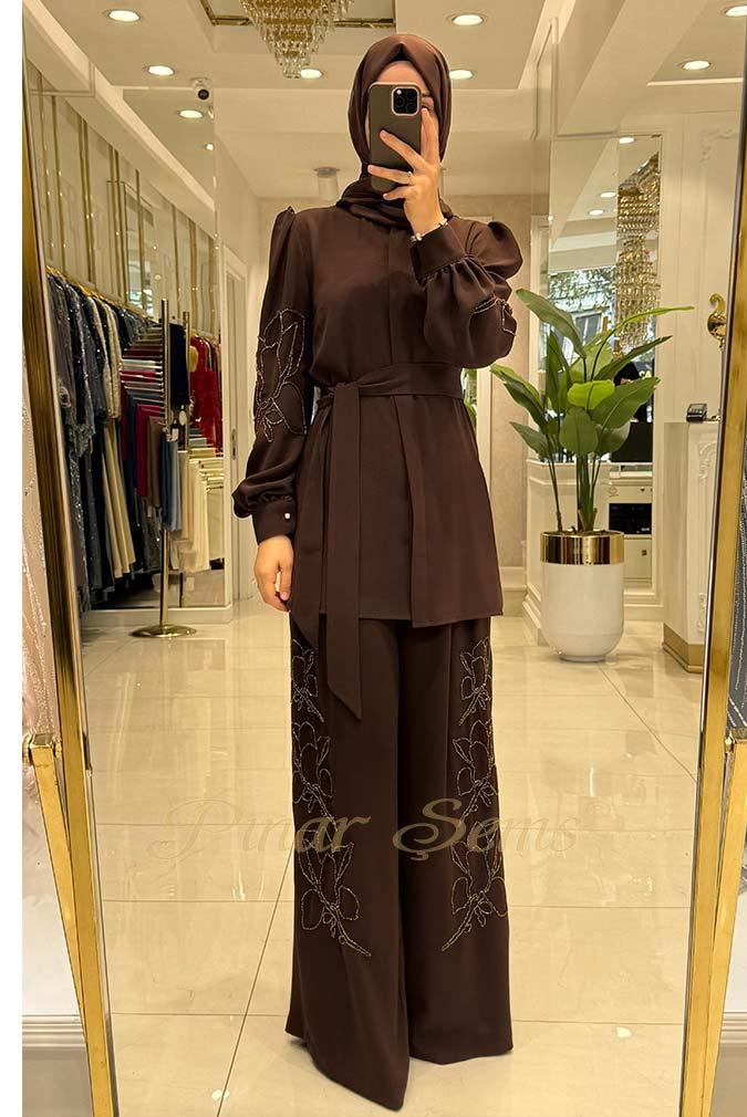 Pınar Şems Nevra Takım Kahverengi