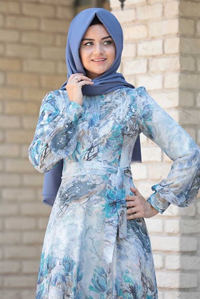 Pınar Şems Akasya Elbise İndigo