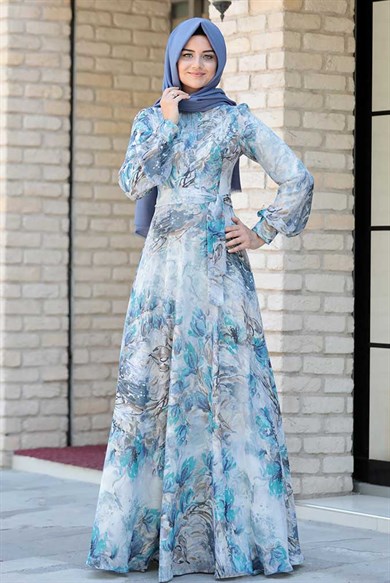 Pınar Şems Akasya Elbise İndigo