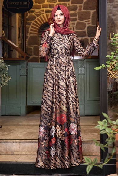 Pınar Şems Aksa Elbise Taba