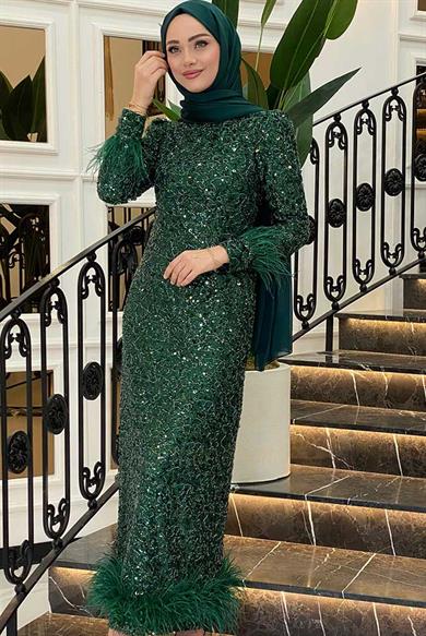 Pınar Şems Angel Abiye Zümrüt