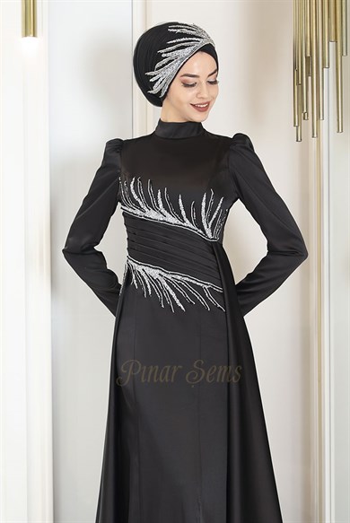 Pınar Şems Anka Abiye Siyah