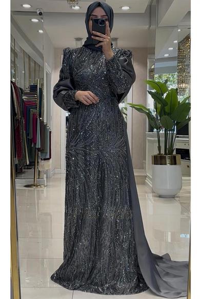 Pınar Şems Aybike Abiye Antrasit