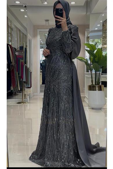 Pınar Şems Aybike Abiye Antrasit