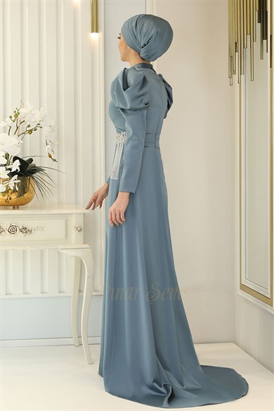 Pınar Şems Ayşegül Abiye İndigo