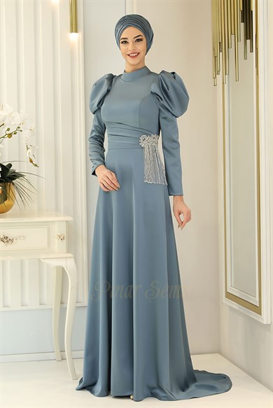 Pınar Şems Ayşegül Abiye İndigo