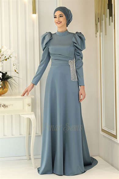 Pınar Şems Ayşegül Abiye İndigo