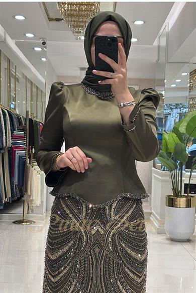 Pınar Şems Berceste Abiye Haki