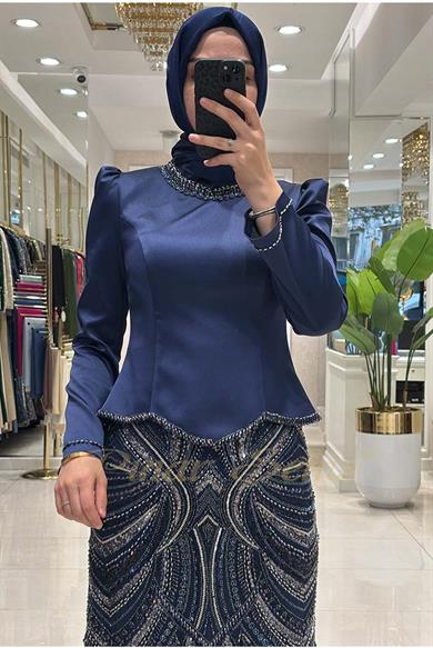 Pınar Şems Berceste Abiye Lacivert