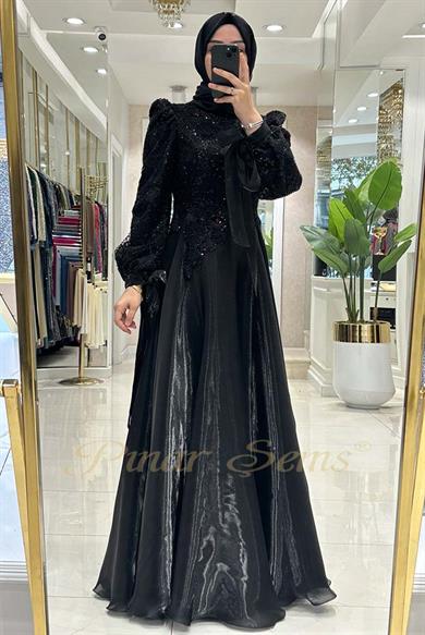 Pınar Şems Beylem Abiye Siyah