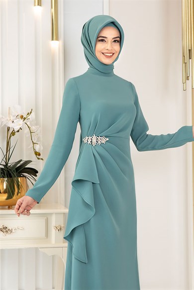 Pınar Şems Boncuka Elbise Mint