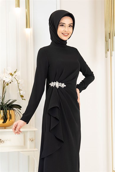 Pınar Şems Boncuka Elbise Siyah