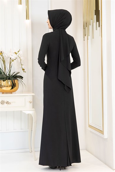 Pınar Şems Boncuka Elbise Siyah