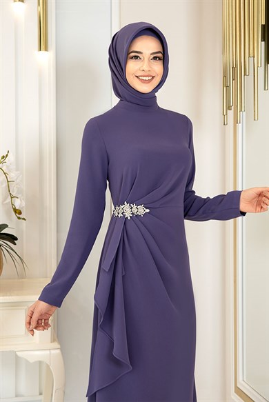 Pınar Şems Boncuka Elbise İndigo