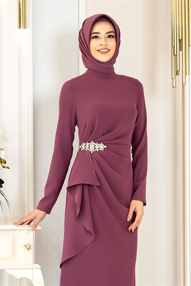 Pınar Şems Boncuka Elbise Lila