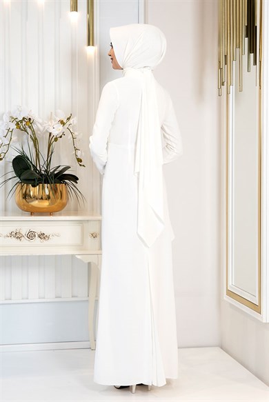 Pınar Şems Boncuka Elbise Ekru