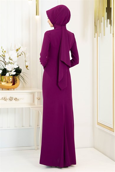 Pınar Şems Boncuka Elbise Fuşya