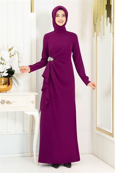 Pınar Şems Boncuka Elbise Fuşya