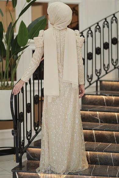 Pınar Şems Damla Abiye Gold
