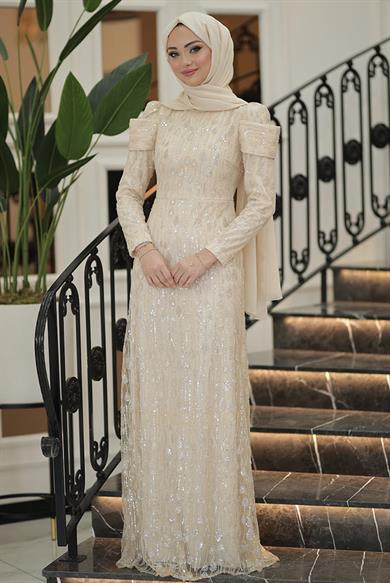 Pınar Şems Damla Abiye Gold