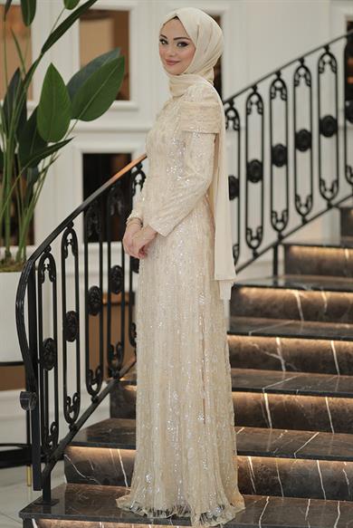 Pınar Şems Damla Abiye Gold