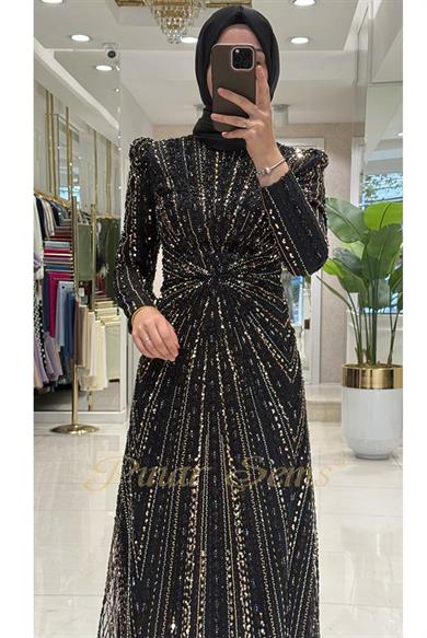 Pınar Şems Elara Abiye Siyah