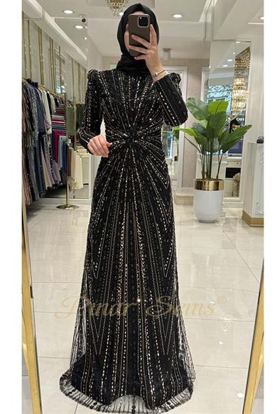 Pınar Şems Elara Abiye Siyah