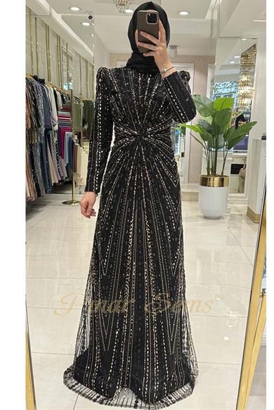 Pınar Şems Elara Abiye Siyah