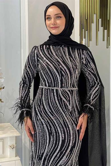 Pınar Şems Ensar Abiye Siyah