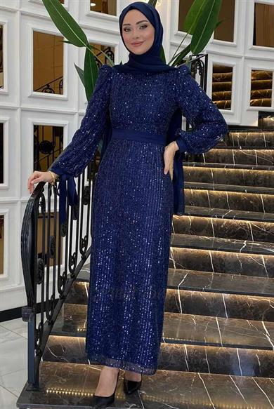 Pınar Şems Evla Abiye Lacivert