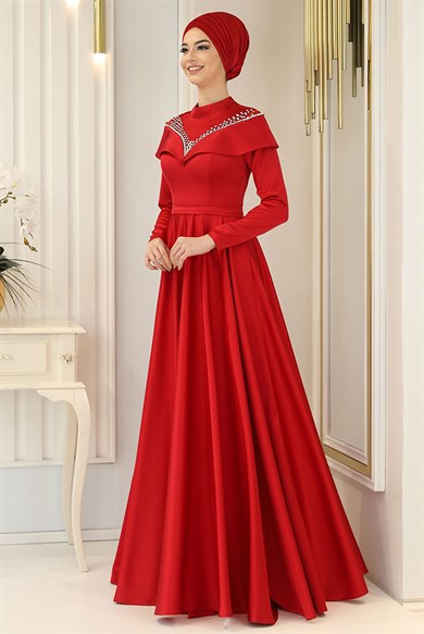 Pınar Şems Flover Abiye Kırmızı