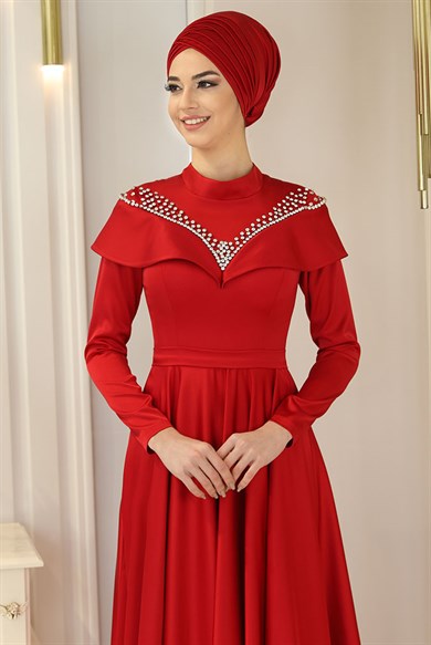 Pınar Şems Flover Abiye Kırmızı