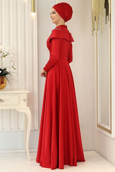 Pınar Şems Flover Abiye Kırmızı