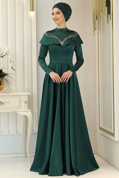 Pınar Şems Flover Abiye Zümrüt