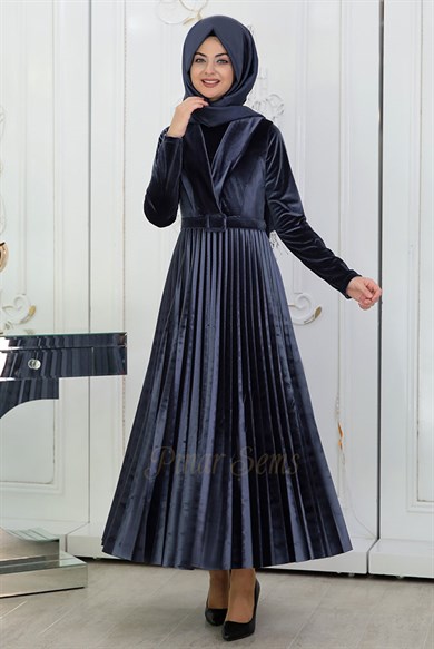 Pınar Şems Gökçe Elbise İndigo