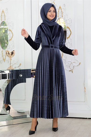 Pınar Şems Gökçe Elbise İndigo