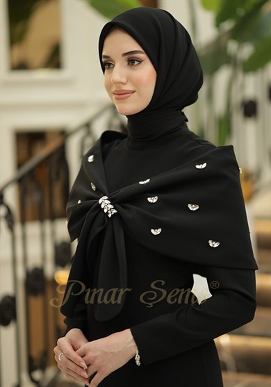 Pınar Şems Gülsu Abiye Siyah