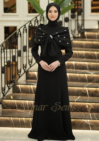 Pınar Şems Gülsu Abiye Siyah