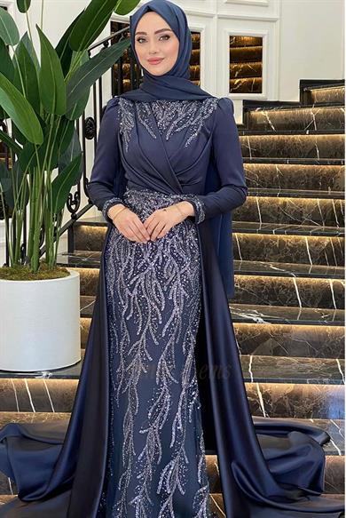 Pınar Şems Hafsa Abiye İndigo