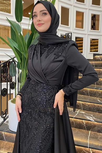 Pınar Şems Hafsa Abiye Siyah