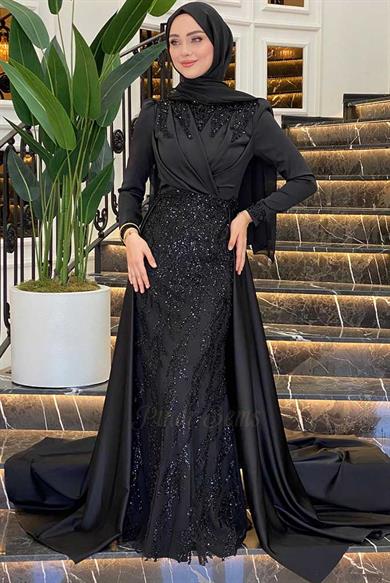 Pınar Şems Hafsa Abiye Siyah