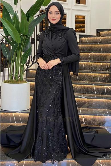 Pınar Şems Hafsa Abiye Siyah