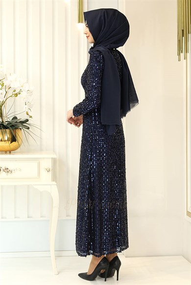 Pınar Şems Havin Abiye Lacivert