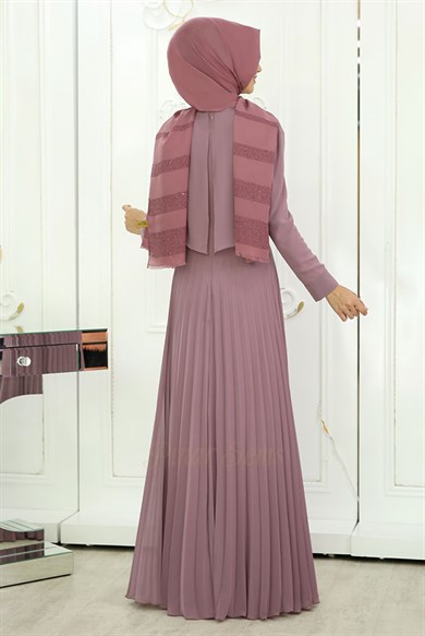 Pınar Şems İnci Piliseli Elbise Lila