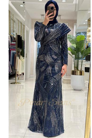 Pınar Şems Katre Abiye Lacivert